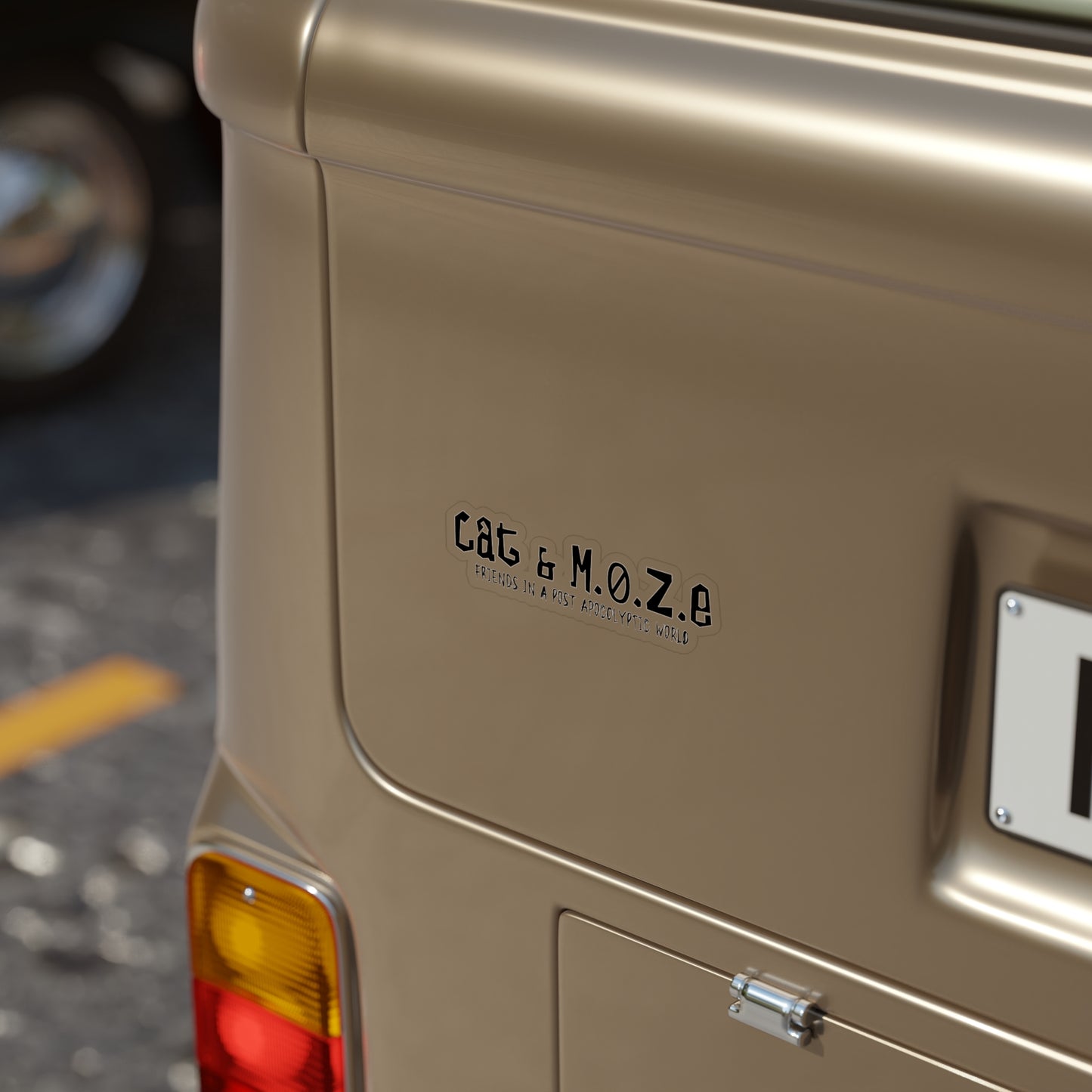 Cat & M.0.Z.E. Outdoor Sticker, Die-Cut, 1pc