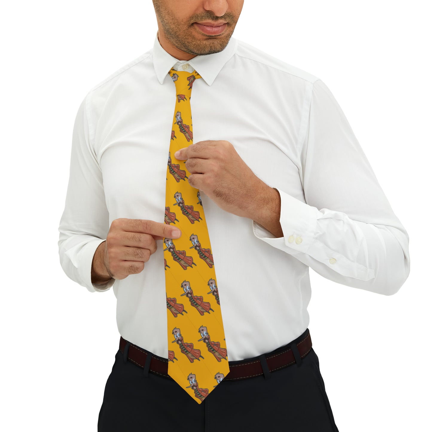 Slippy Slipperson's: Yellow 'Le' Shrimp' Necktie